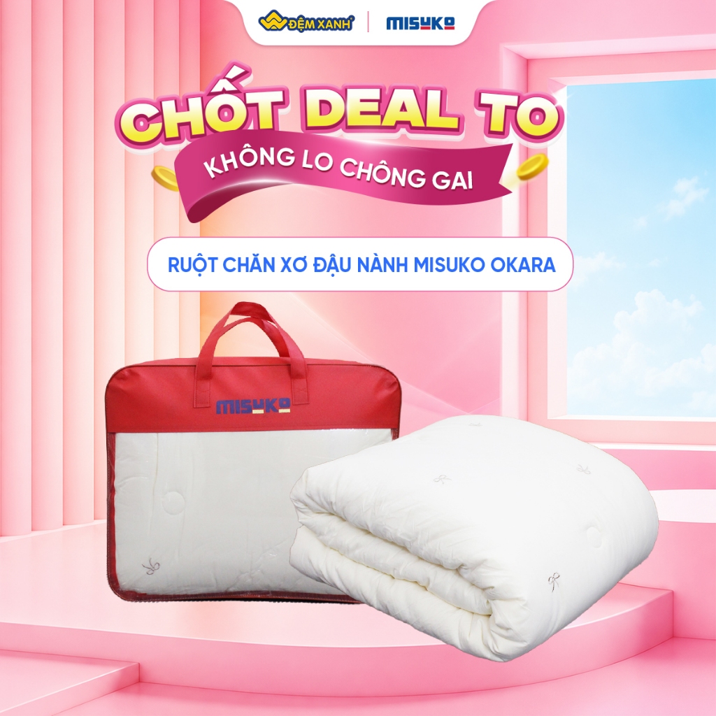 Ruột chăn xơ đậu nành Misuko Okara (Hàng cao cấp)