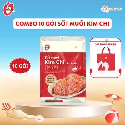 [O'FOOD VN] COMBO 10 GÓI SỐT MUỐI KIM CHI O'FOOD 180G – CHUẨN VỊ HÀN QUỐC | TẶNG 1 TỦI VẢI O'FOOD