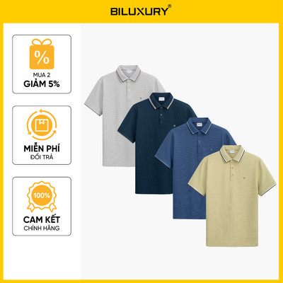 [NEW 2026] Áo Polo Nam Phối Cổ Thiết Kế 1APCB610 Biluxury Form SlimFit Kháng Khuẩn Bền Màu