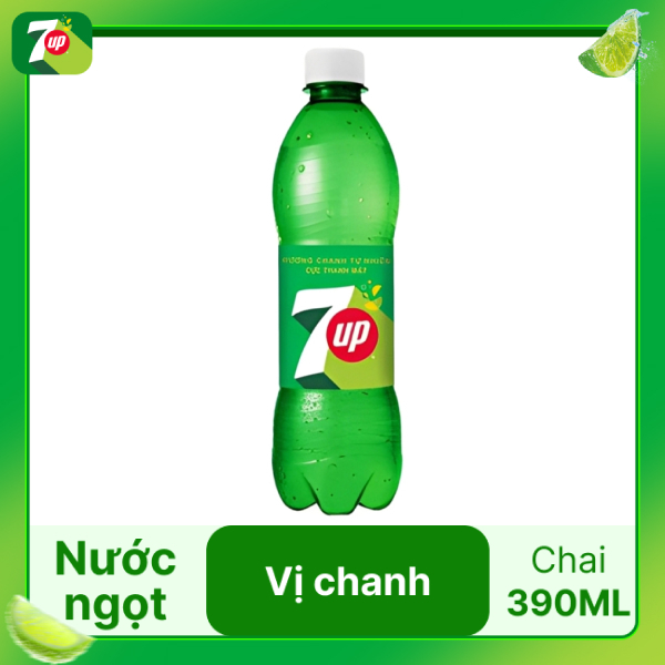 Nước ngọt 7Up Chanh 390ml - Thùng 24 chai
