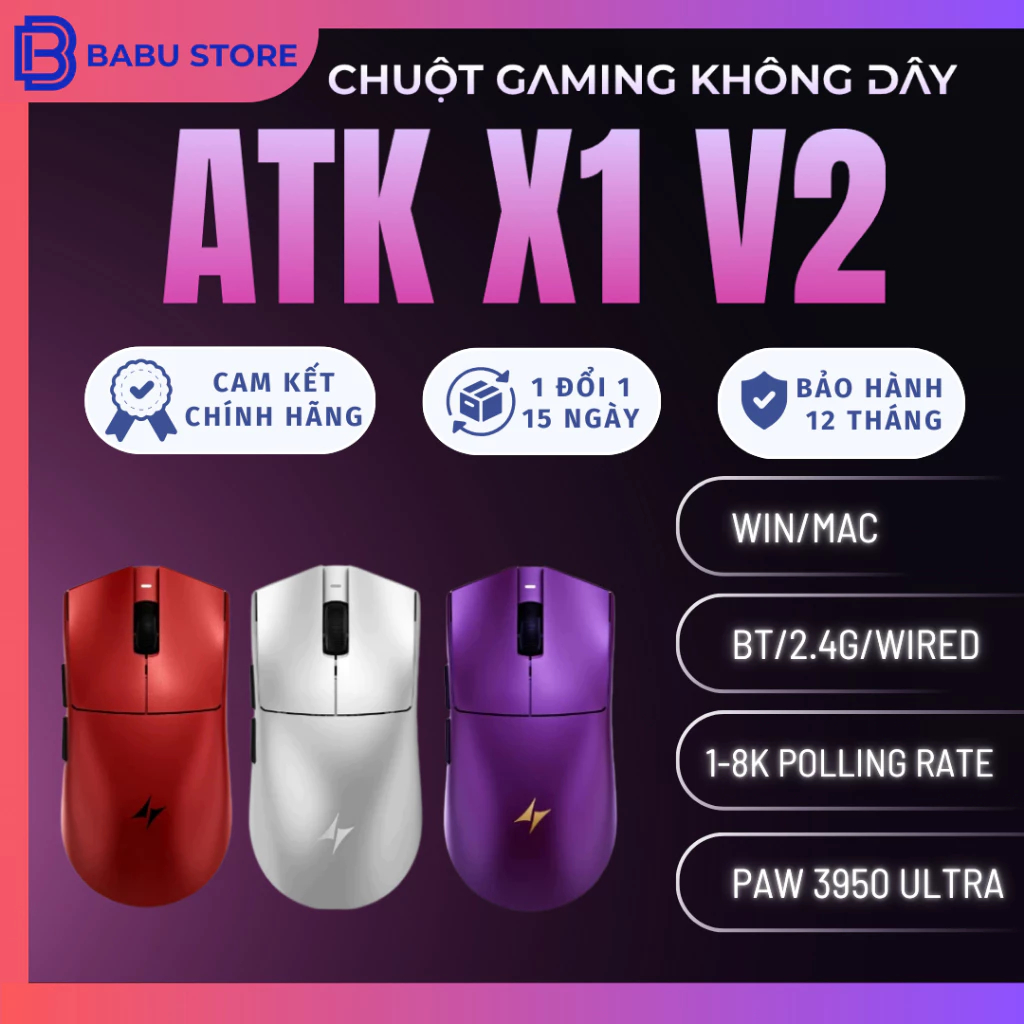 [BH 12TH] Chuột Gaming ATK X1 V2 Ultimate | X1 V2 Ultra Max | ATK X1SE | X1S | X1