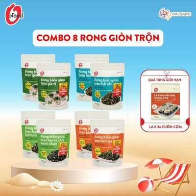 [O'FOOD VN] COMBO 8 GÓI RONG BIỂN GIÒN TRỘN O'FOOD 40G – 4 VỊ | TẶNG 1 GÓI LÁ KIM CUỐN CƠM