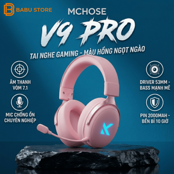 [BH 12TH] Tai nghe không dây gaming Mchose V9 | V9 Pro | 3 mode | Dây | Bluetooth | 2.4Ghz