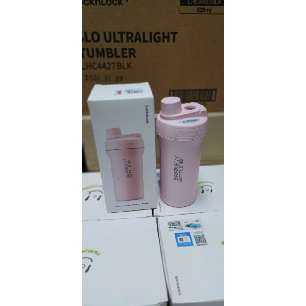 LHC4276PIK Bình giữ nhiệt Bình lắc tập GYM Lock&Lock Shaker Tumbler 750ml Màu hồng