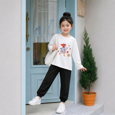 Bộ thu đông bé gái Capybara đáng yêu - Bộ quần áo dài tay cho bé gái cân nặng từ 15-43kg - Loza Kids BW714