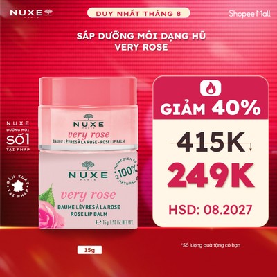 [OUTLET - S5] [DATE 8/2027] Sáp dưỡng môi dạng hũ Nuxe Very Rose 15g