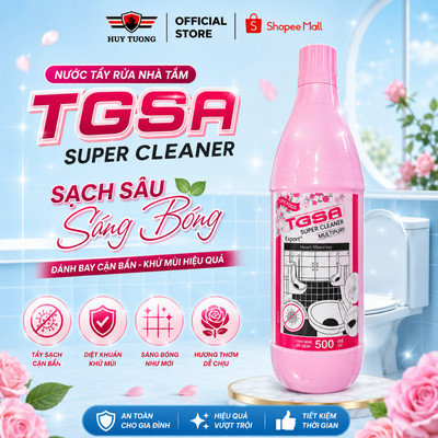 Tẩy Men Sứ TGSA Super Cleaner Pink 550ml, Tẩy Hồng Nhà Tắm, Tẩy Đa Năng, Ron Gạch