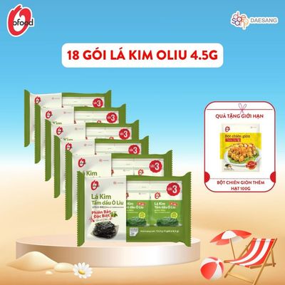 [O'FOOD VN] COMBO 6 LỐC LÁ KIM TẨM DẦU OLIVE O'FOOD 4.5G (18 GÓI) | TẶNG BỘT CHIÊN GIÒN THÊM HẠT 100G