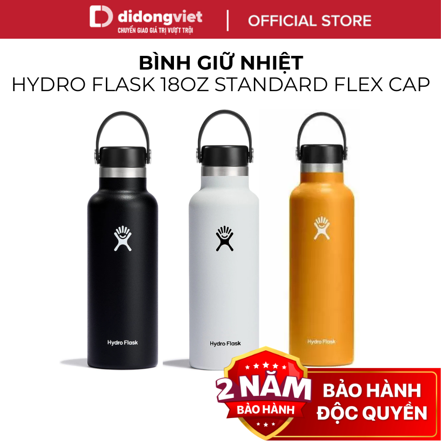 Bình Giữ Nhiệt Hydro Flask 18 OZ Standard Flex Cap 2024 - Cao Cấp, An Toàn Cho Sức Khỏe - Hàng Chính