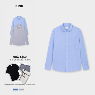 Áo Sơ Mi Dài Tay Nam KRIK Form Slim Chất Vải Mềm Mại Thiết Kế Thanh Lịch SD3356