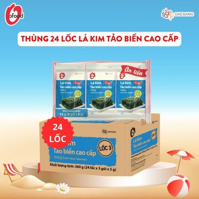 [Thùng 24 lốc] Lá kim tảo biển cao cấp O'Food (72 gói)
