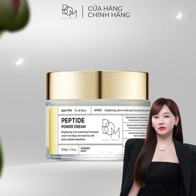 [Deal Độc Quyền] Kem Dưỡng Ẩm Làm Sáng, Làm Mờ Nếp Nhăn B.O.M Peptide Power Cream - 50G