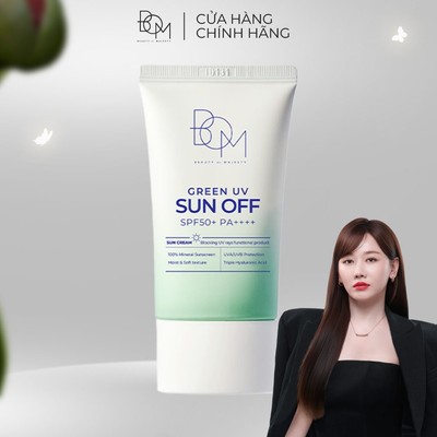 [Deal Độc Quyền] Kem Chống Nắng Nâng Tông B.O.M Green UV Sun Off SPF 50+ PA++++ 50ml, Kem Chống Nắng Vật Lý Nâng Tông Da