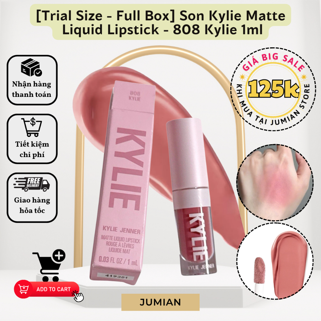 [Trial Size - Full Box] Son Kylie Matte  Liquid Lipstick - 808 Kylie 1ml