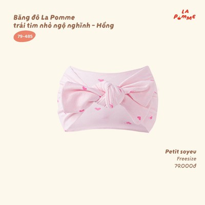 Băng đô La Pomme trái tim nhỏ ngộ nghĩnh - Sợi Petit Soyeu thoáng mát - Bé gái - Freesize