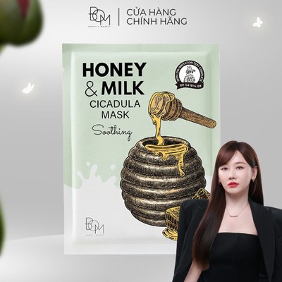Mặt Nạ Làm Dịu Và Dưỡng Da Mềm Mại B.O.M Honey & Milk Soothing Cicadula Mask 25g