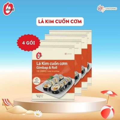 [O'FOOD VN] COMBO 4 GÓI RONG BIỂN LÁ KIM CUỐN CƠM HÀN QUỐC O'FOOD 10G – LÀM KIMBAP, SUSHI, TIỆN LỢI