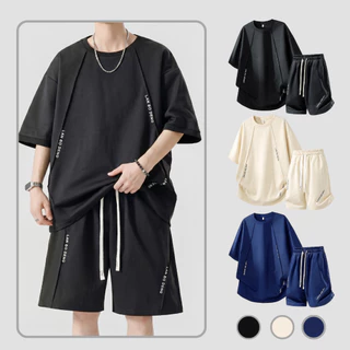 Bộ Quần Áo Nam Nữ Oversize Thun Cotton Cao Cấp, Set Quần Áo Thun Unisex Tay Lỡ Form Rộng Mặc Hè Siêu Mát M11