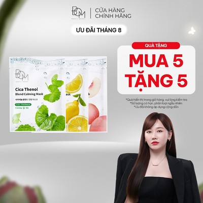 [Tặng 5 Miếng Cùng loại] Combo 5 Miếng Mặt Nạ Dưỡng Da B.O.M Blend Mask 25g - Lemon Vita, Peach Hya, Cica Thenol