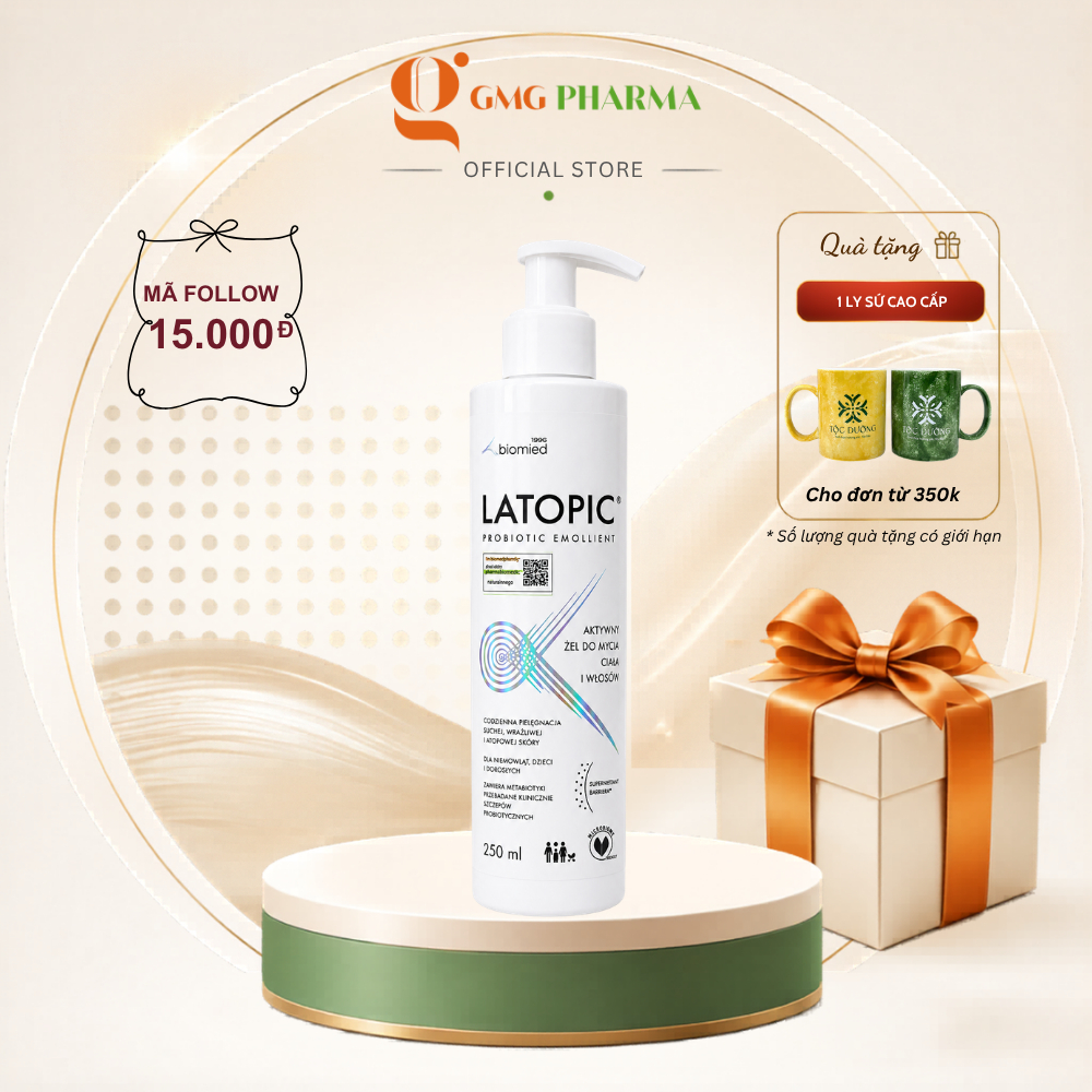 Nhũ Tương Dưỡng Ẩm Hỗ Trợ Dịu Ngứa LATOPIC Probiotic Emollient Active Body Emulsion 250ml
