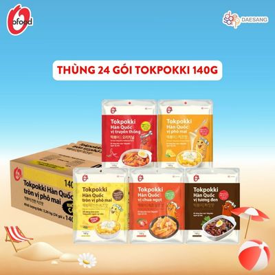 [O'FOOD VN] [THÙNG 24 GÓI] TOKBOKKI HÀN QUỐC O'FOOD 140G – BÁNH GẠO HÀN QUỐC, NHIỀU VỊ, TIỆN LỢI