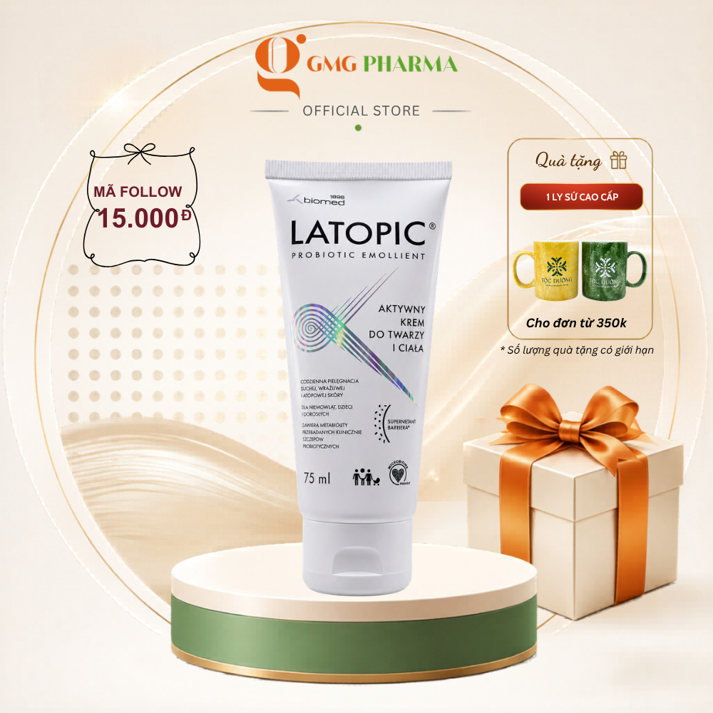 Kem Dưỡng Ẩm LATOPIC Probiotic Emollient Active Face & Body Cream 75ml