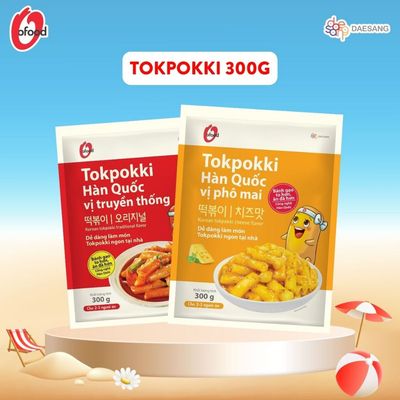 [O'FOOD VN] TOKBOKKI HÀN QUỐC O'FOOD 300G – BÁNH GẠO HÀN QUỐC, 2 VỊ, DẺO DAI, THƠM NGON