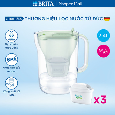 Bình lọc nước BRITA Style Essential 2.4L (có sẵn lõi lọc Maxtra Pro 150L) - Sản xuất tại Ba Lan