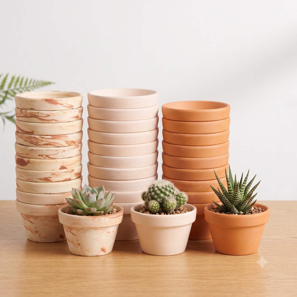 Combo 10 Chậu đất nung size 9x6 trồng sen đá sương rồng LỖI 1 Đổi 1