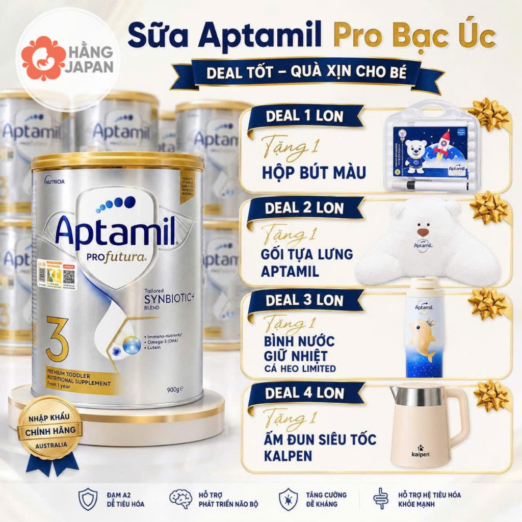 Sữa Aptamil Profutura bạc Úc 900 gram - date mới nhất
