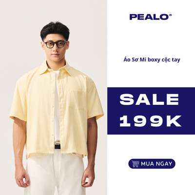 Áo sơ mi ngắn tay PEALO chất Oxford cotton cao cấp