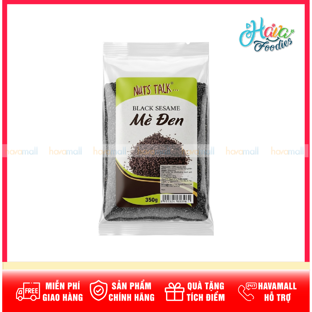 Mè Đen Nguyên Hạt Nuts Talk Gói 350g – Nuts Talk Black Sesame Seeds 350g
