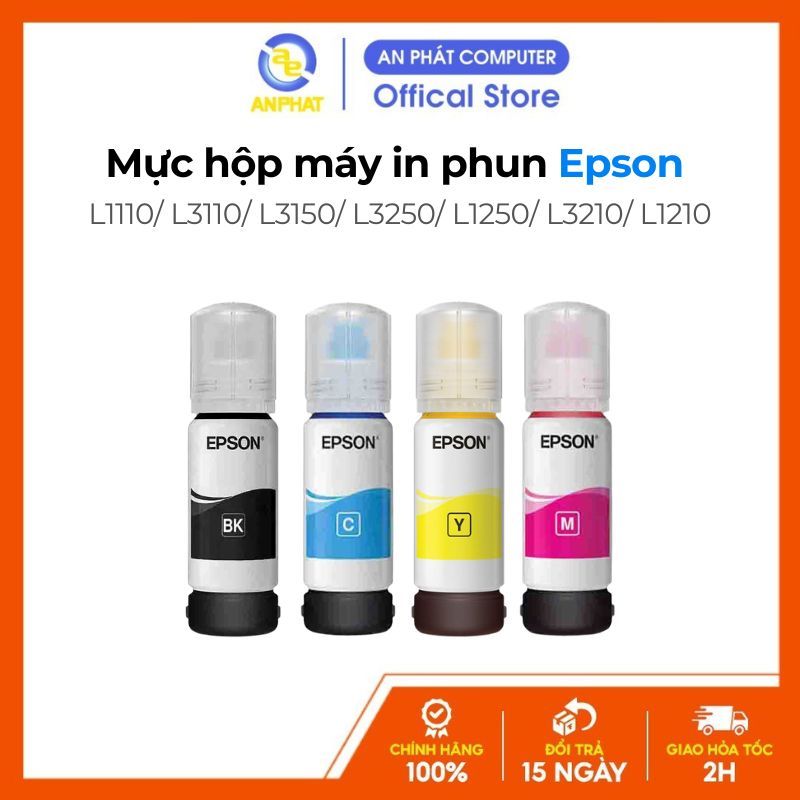 [ĐỦ MÀU] Mực hộp máy in phun Epson cho máy L1110/ L3110/ L3150/ L3250/ L1250/ L3210/ L1210