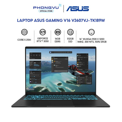 Laptop Gaming Asus V16 V3607VJ-TK189W (Core 5 210H/ GeForce RTX™ 3050/ 16GB/ 512GB/ Windows 11 Home) - BH 24 Tháng