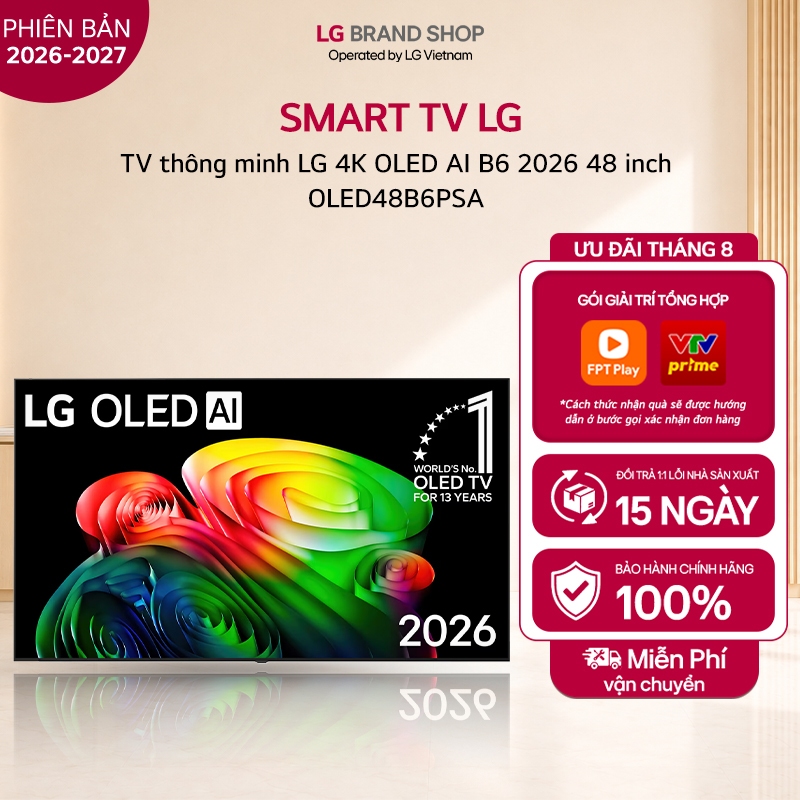 [Chỉ giao miền Nam/Bắc] OLED48B6PSA.ATV - Tivi 4K LG OLED AI B6 2026 48 inch