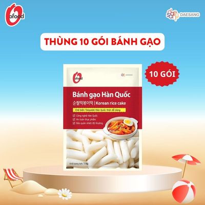[O'FOOD VN] THÙNG 10 GÓI BÁNH GẠO HÀN QUỐC O'FOOD 1KG – 100% GẠO CAO CẤP, DẺO DAI, THƠM NGON