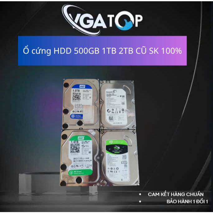 Ổ cứng HDD 500GB 1TB 2TB CŨ SK 100%