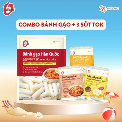 [O'FOOD] COMBO BÁNH GẠO 1KG VÀ 3 GÓI SỐT TOKPOKKI 120G