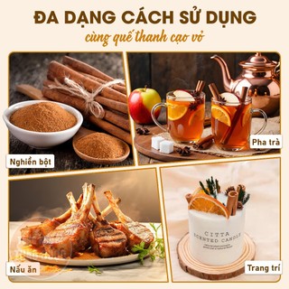 Quế thanh cạo vỏ 100g, quế thanh đẹp 8cm, cay, thơm, pha trà, gia vị nấu ăn, trang trí, xông nhà