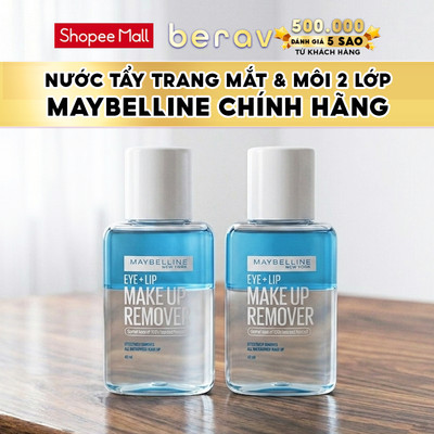 [MINISIZE] Combo 2 Nước Tẩy Trang Mắt và Môi Maybelline New York Eye & Lip Makeup Remover 40mlx2