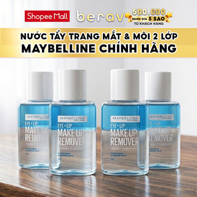 [MINISIZE] Combo 4 Nước Tẩy Trang Mắt và Môi Maybelline New York Eye & Lip Makeup Remover 40mlx4