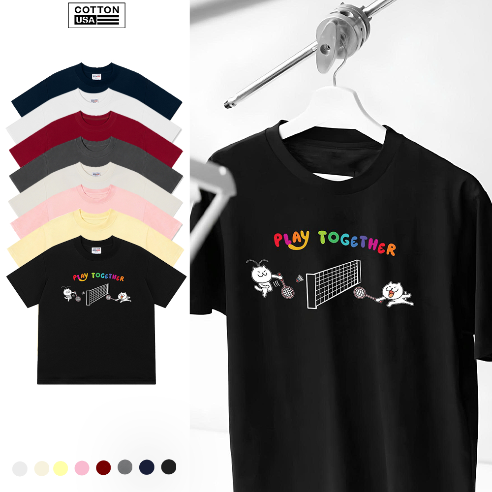 Áo Thun Relaxed Fit CottonUSA Vietnam "Badminton Play Together" - PT0148PT