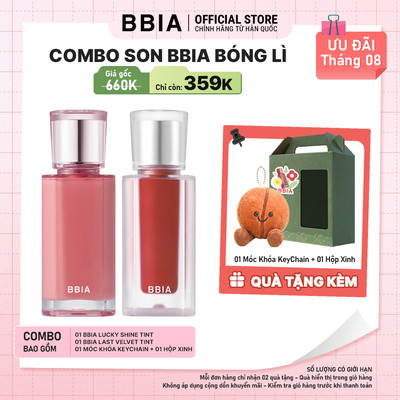 COMBO Son BBIA Bóng Lì: 01 Son tint bóng BBIA Lucky Shine Tint + 01 Son kem nhung thuần chay BBIA Last Velvet Tint
