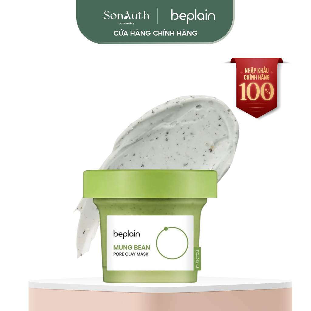 [NHẬP KHẨU] Mặt nạ đất sét se khít lỗ chân lông Beplain Mung Bean Pore Clay Mask 120ml