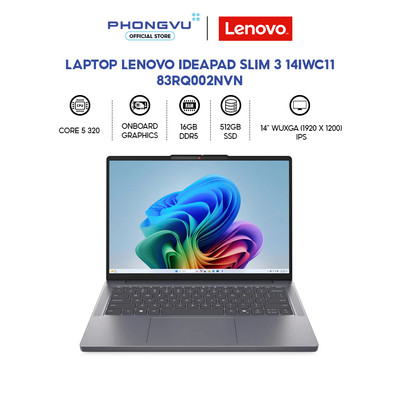 Laptop Lenovo IdeaPad Slim 3 14IWC11 - 83RQ002NVN (Core 5 320/ 16GB/ 512GB/ Windows 11 Home SL) - BH 24 Tháng