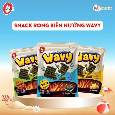 [O'FOOD VN] SNACK RONG BIỂN NƯỚNG WAVY O'FOOD 8G – RONG BIỂN ĂN VẶT GIÒN THƠM, ĂN LIỀN, 3 VỊ WASABI, TRUYỀN THỐNG, PHÔ M