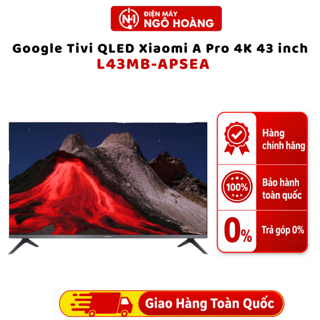 L43MB-APSEA - Google Tivi QLED Xiaomi A Pro 4K 43 inch L43MB-APSEA, Smart TV, giải trí online, chính