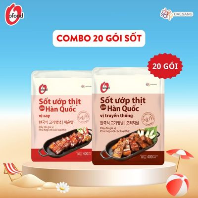 [Combo 20 gói] Sốt ướp thịt Hàn Quốc OFood gói 80g, giúp thị mềm, ngọt, thơm dậy vị dùng cho 400g thịt