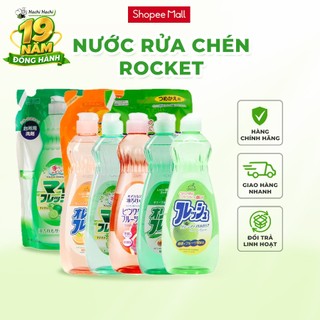 Nước rửa chén trung tính Rocket Soap an toàn với da tay chai 600g - Hachi Hachi Japan Shop