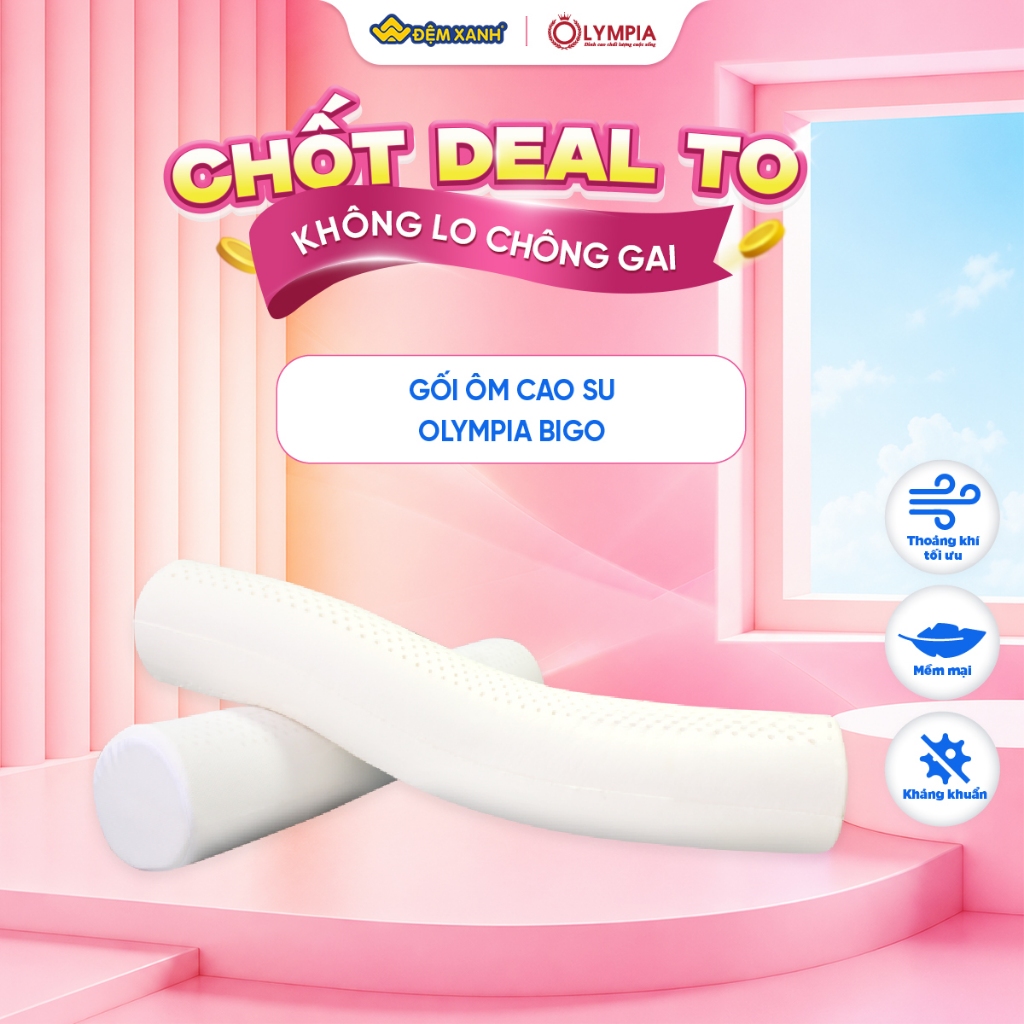 Gối ôm cao su Olympia Bigo 20x95cm